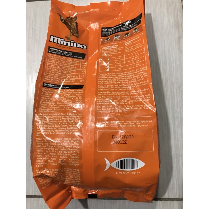 Thức ăn cho mèo mọi lứa tuổi Minino gói 1,3kg