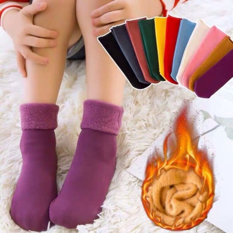 Combo 5 Đôi Tất Lót Lông,Tất Cao Cổ Cho Bé Siêu Ấm Áp Phong Cách Hàn Quốc