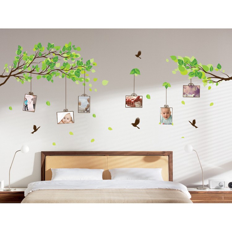 Decal dán tường Cành treo ảnh - khung ảnh dán tường trang trí phòng ngủ AmyShop