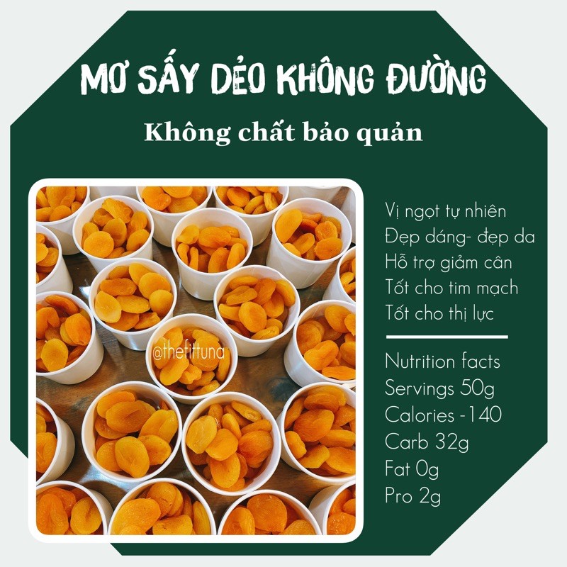 Mơ Sấy Dẻo Không Đường Thổ Nhĩ Kỳ Nhập Khẩu By Tuna