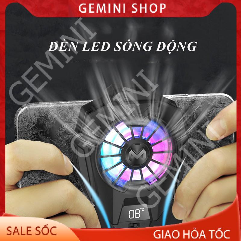 Quạt tản nhiệt Gaming MEMO DL05 thế hệ 5 cho điện thoại sò lạnh tích hợp màn hình led công tắc tắt bật GEMINI SHOP