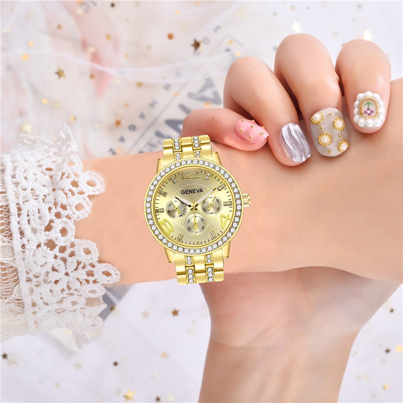Đồng Hồ Đeo Tay Geneva Mạ Vàng Hồng Đính Đá Nhân Tạo Sang Trọng Cho Nữ | BigBuy360 - bigbuy360.vn