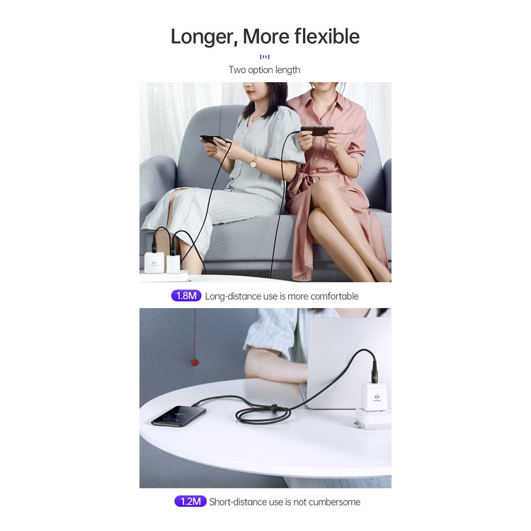 Dây cáp sạc MCDODO đầu type C l 36w cho iP 14 13 12 11 por max xs x 8 7 6 plus ca-736