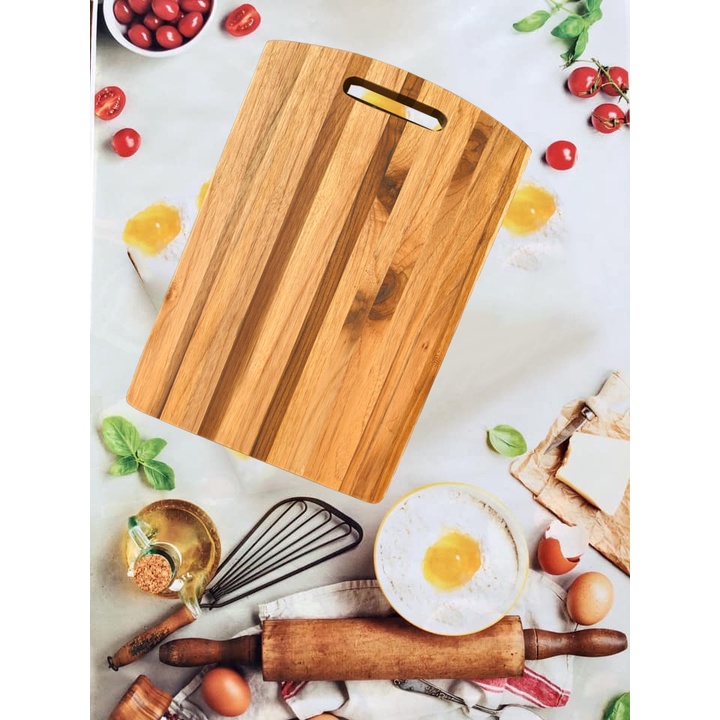 Thớt gỗ Teak Chef 305x210 mm - Thớt Gỗ Kháng Khuẩn Chống Nấm Mốc Thớt Teak Bền Đẹp Dễ Vệ Sinh Nhanh Khô