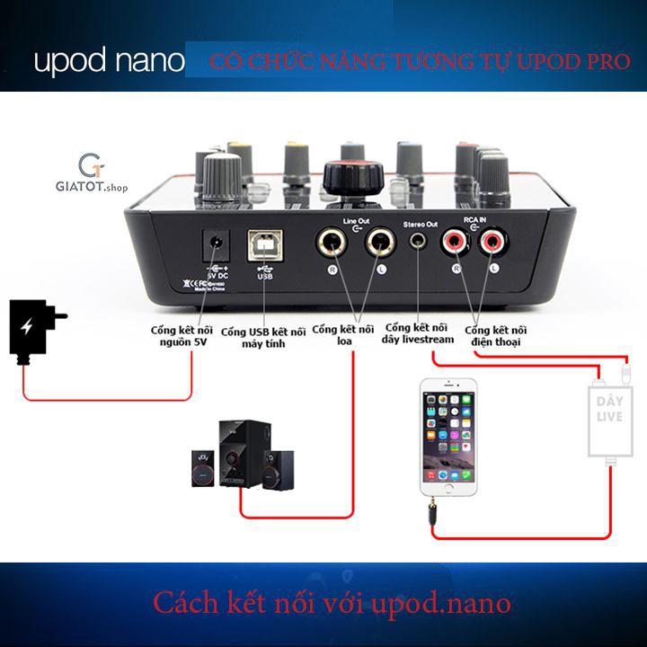 Sound Card dành cho Micro thu âm icon upod.nano chuyên nghiệp