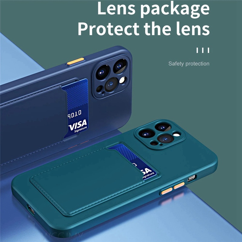 Ốp Điện Thoại TPU Mềm Có Ngăn Đựng Thẻ Cho IPhone 13 12 11 Pro Max XS Max