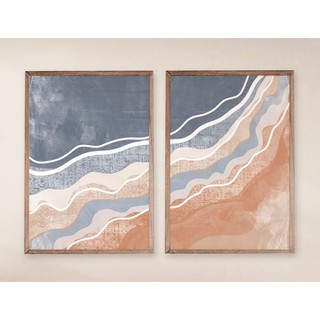 bộ 2 tranh hiện đại sóng biển