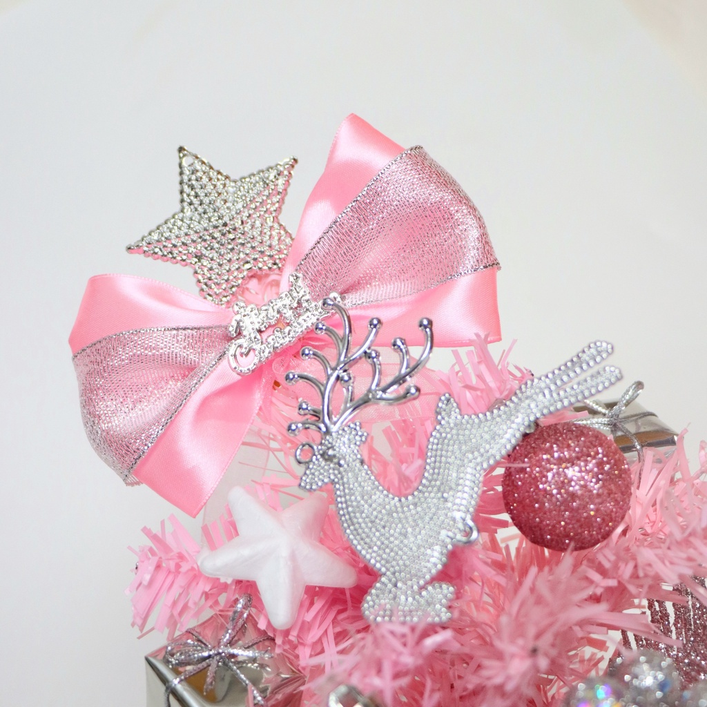 Cây Thông Hồng Nhí Để Bàn TH05 Trang Trí Giáng Sinh cây 30cm