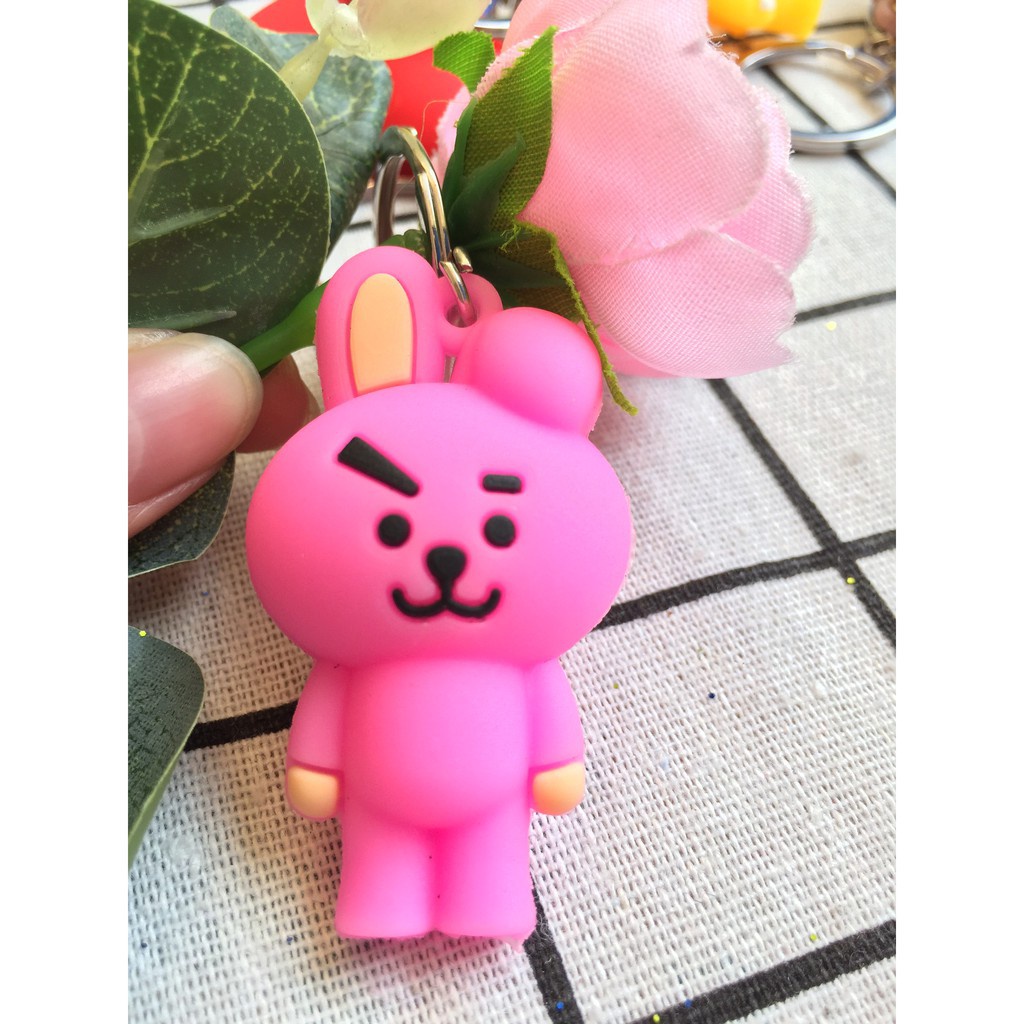 Móc khóa BT21, móc khóa silicon BTS có túi đựng