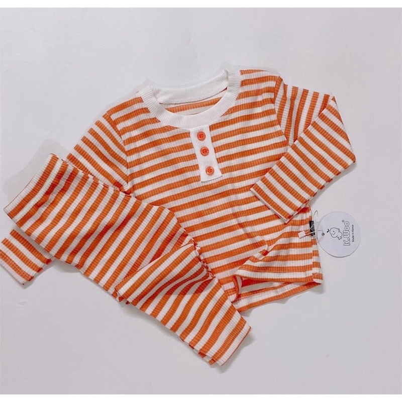 BỘ THUN GÂN KẺ SIÊU MỀM ĐẸP CHO BÉ