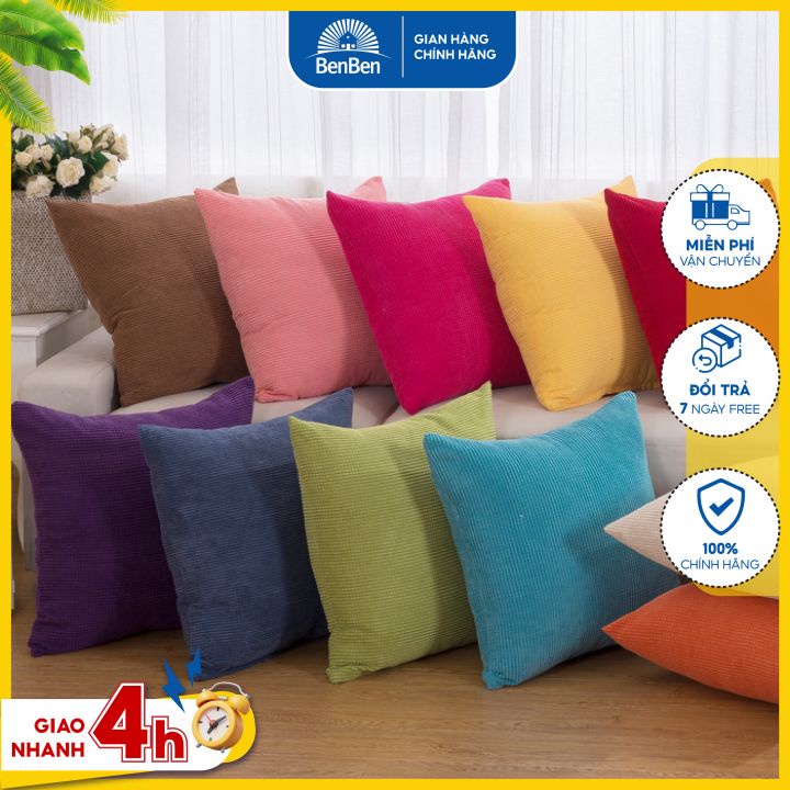 Gối tựa lưng văn phòng, gối sofa size 45x45cm, tặng kèm vỏ gối, hàng VN cao cấp - Ben Ben
