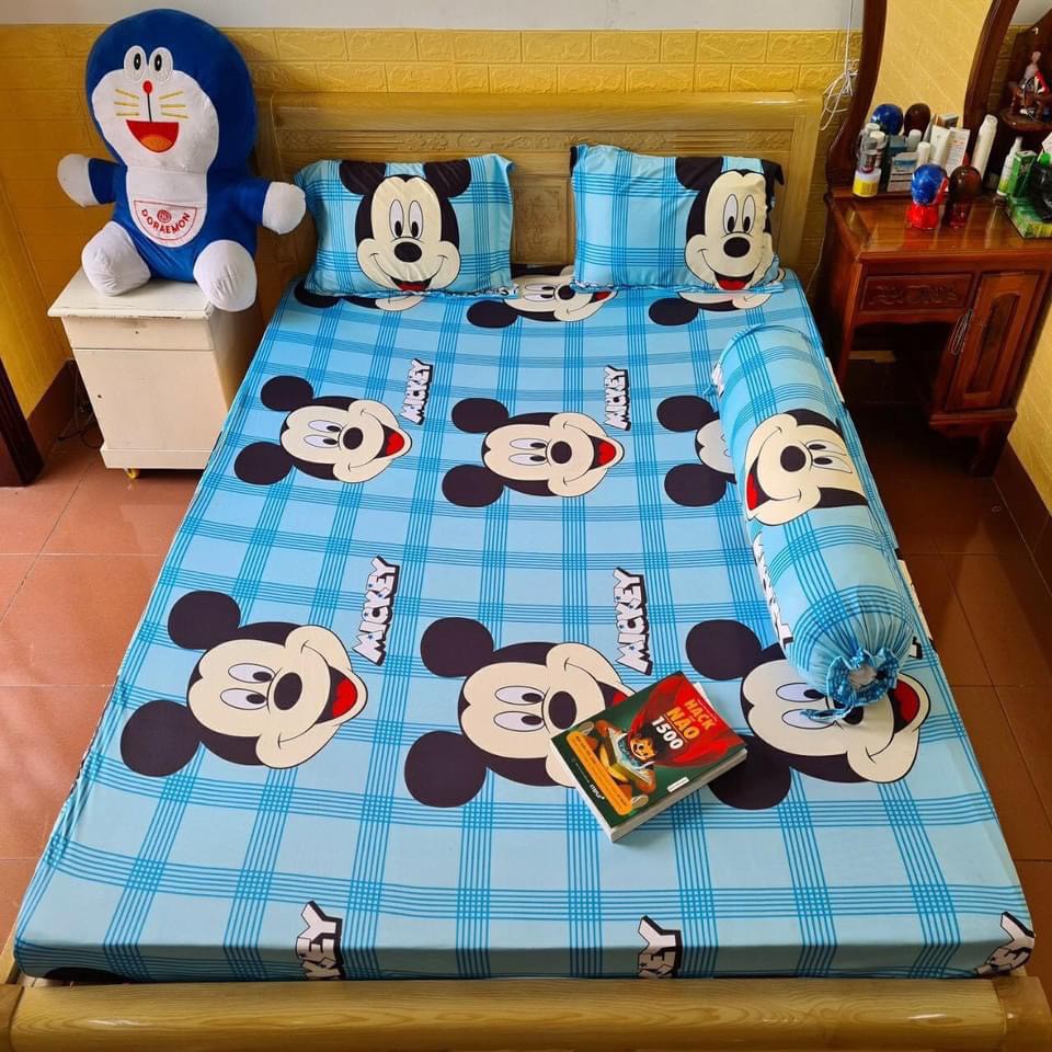 Bộ ga trải giường Hàn Quốc chất liệu thun lạnh size 1m6, 1m8 nhiều mẫu ngộ nghĩnh cho bé và gia đình | BigBuy360 - bigbuy360.vn