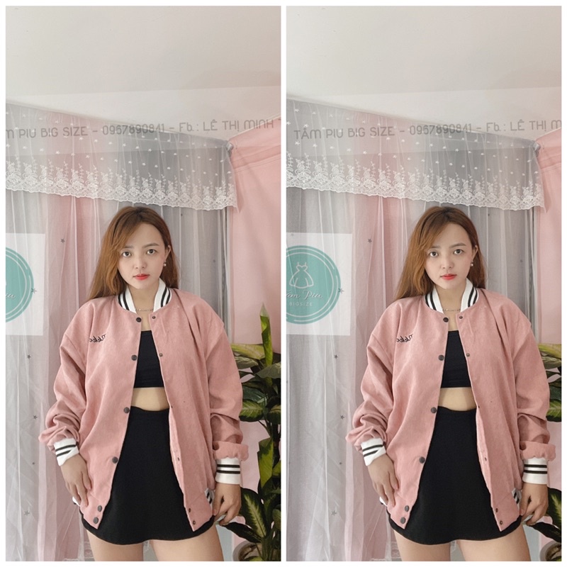 Áo khoác bomber bigsize ✔️GIÁ HUỶ DIỆT✔️ from rộng chất nhung gan bao chuẩn hình mẫu