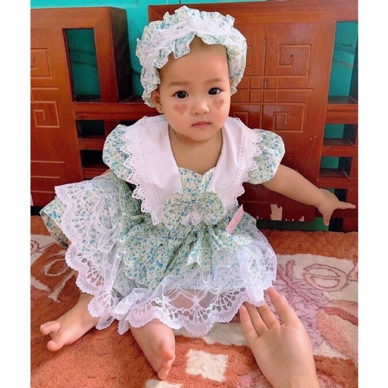 Váy bé gái công chúa 5-18kg  😘 💕LINA KIDS💕 đầm sinh nhật thôi nôi-lolita xanh