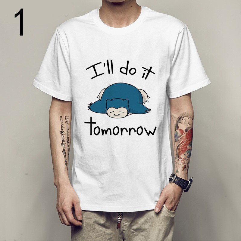 HOT- áo thun  Pokemon Funny Snorlax Nope siêu chất