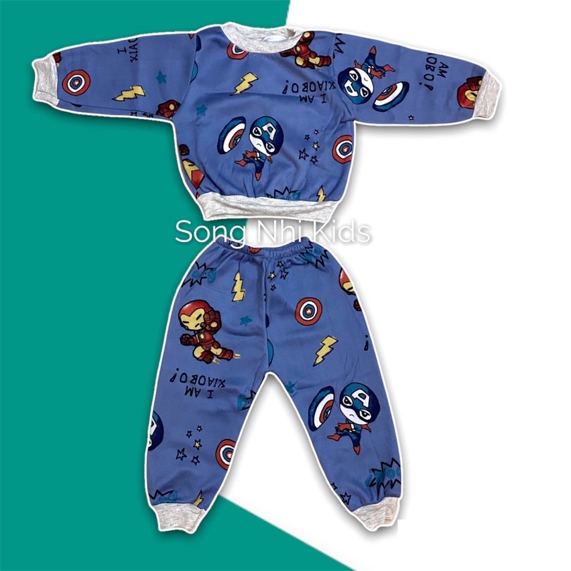 Bộ nỉ bông dài tay cho bé từ 6-22kg, phối màu cực đẹp và dễ thương.