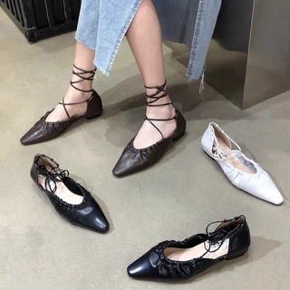 [Order] Giày búp bê đế bệt buộc dây