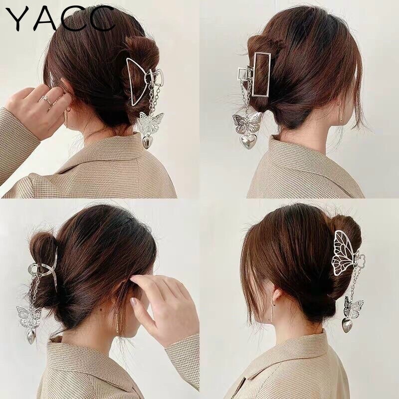 Kẹp tóc kim loại hình bướm phong cách Hàn Quốc