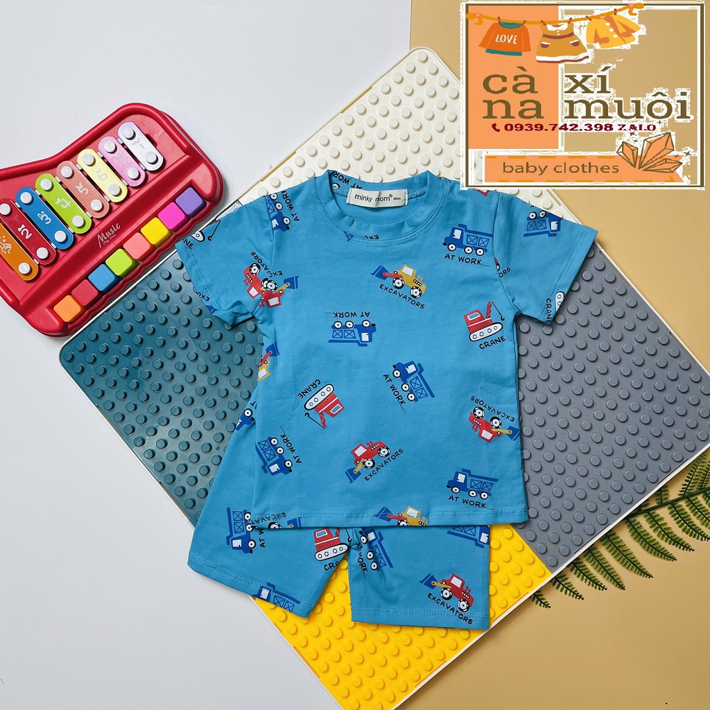 FREESHIPBộ Minky Mom COTTON Hàng Chuẩn Cao Cấp Ngắn Tay Họa Tiết Dể Thương Cho Bé