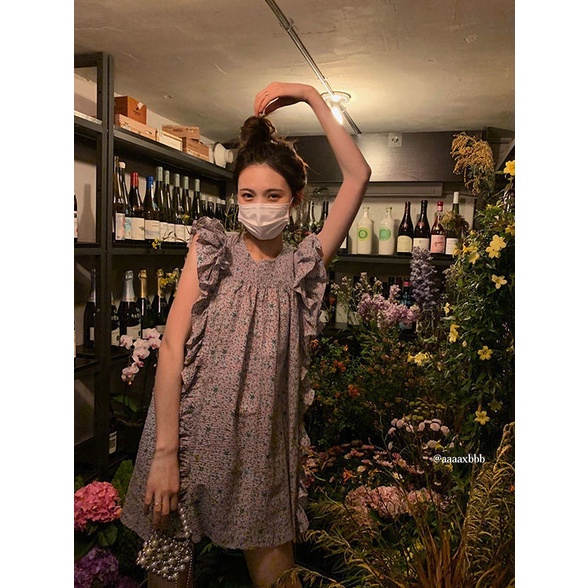 Bán Chạy!F &amp; X Đầm Ngắn Dáng Rộng In Hoa Kiểu Pháp Thời Trang Xuân Hè Chất Lượng Cao 2022