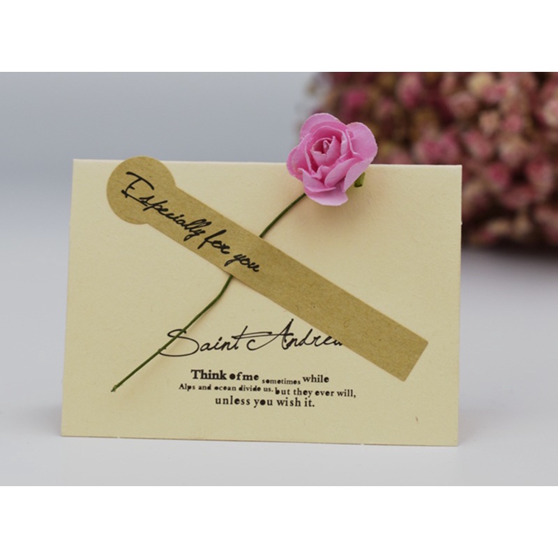 Thiệp vintage bông hoa nhỏ Especially For You - Phụ kiện hộp quà tặng - xinh đẹp, cổ điển, sang trọng