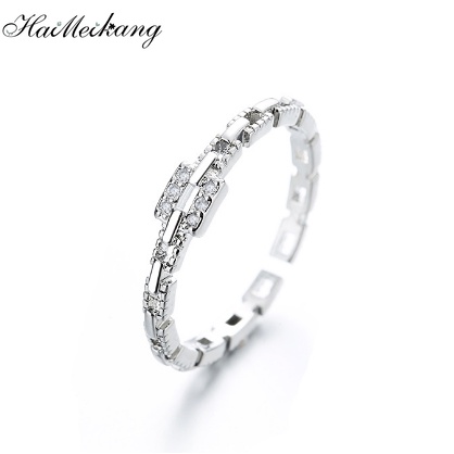 Nhẫn hở Haimeikang thiết kế đính đá lấp lánh phong cách sang trọng