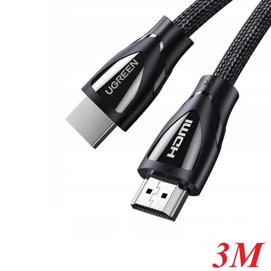 Ugreen 80404 3M 2.1 8K 60Hz 48Gbps 4k 120 hz màu đen Cáp HDMI 2.1 độ phân giải siêu Cao HD140