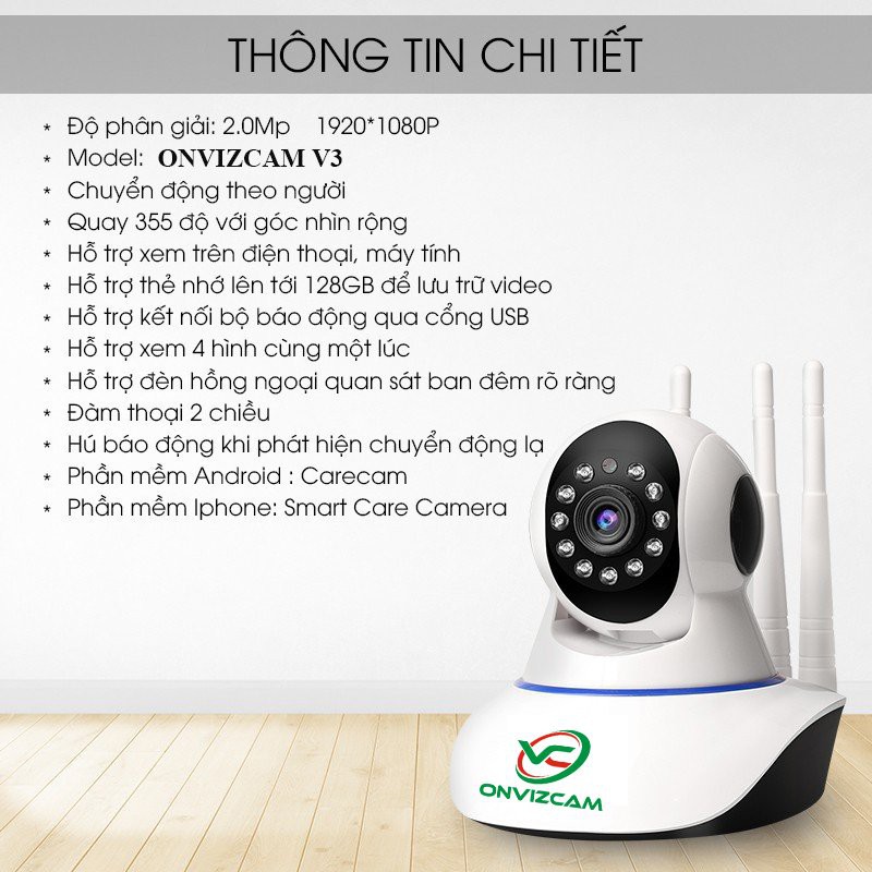 Camera Giám sát không dây Dùng Phần Mềm CareCam / Full HD 1080P - 2MPX - HÀNG CHÍNH HÃNG BẢO HÀNH 12 THÁNG