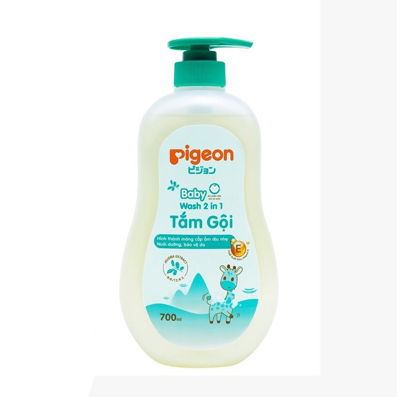 TẮM GỘI 2 IN1 PIGEON 700ML TINH DẦU JOJOBA (MẪU MỚI)