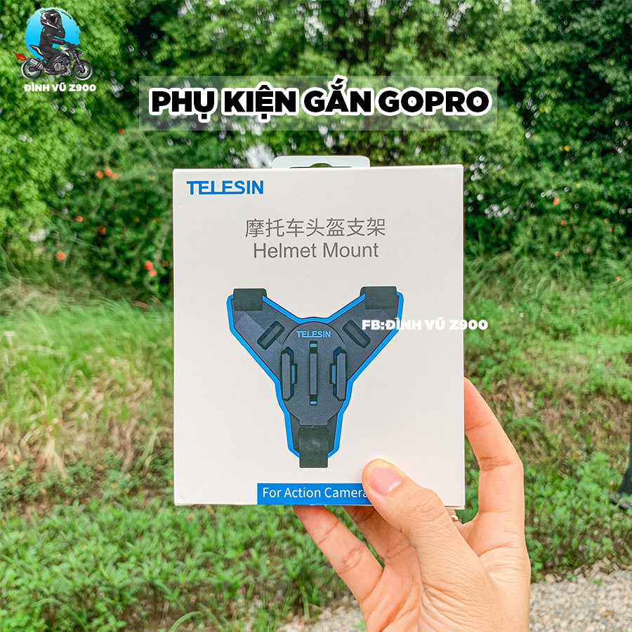 Mount gắn camera hành trình lên cằm mũ fullface hãng TELESIN CAO CẤP (gồm 1 mount + 1 móc chữ J và 1 dây dự phòng) | BigBuy360 - bigbuy360.vn