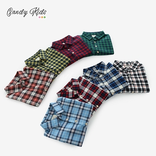 Áo Khoác Sơ Mi Tay Dài Kẻ Sọc 100% Cotton Cho Bé Trai 4-6 Tuổi