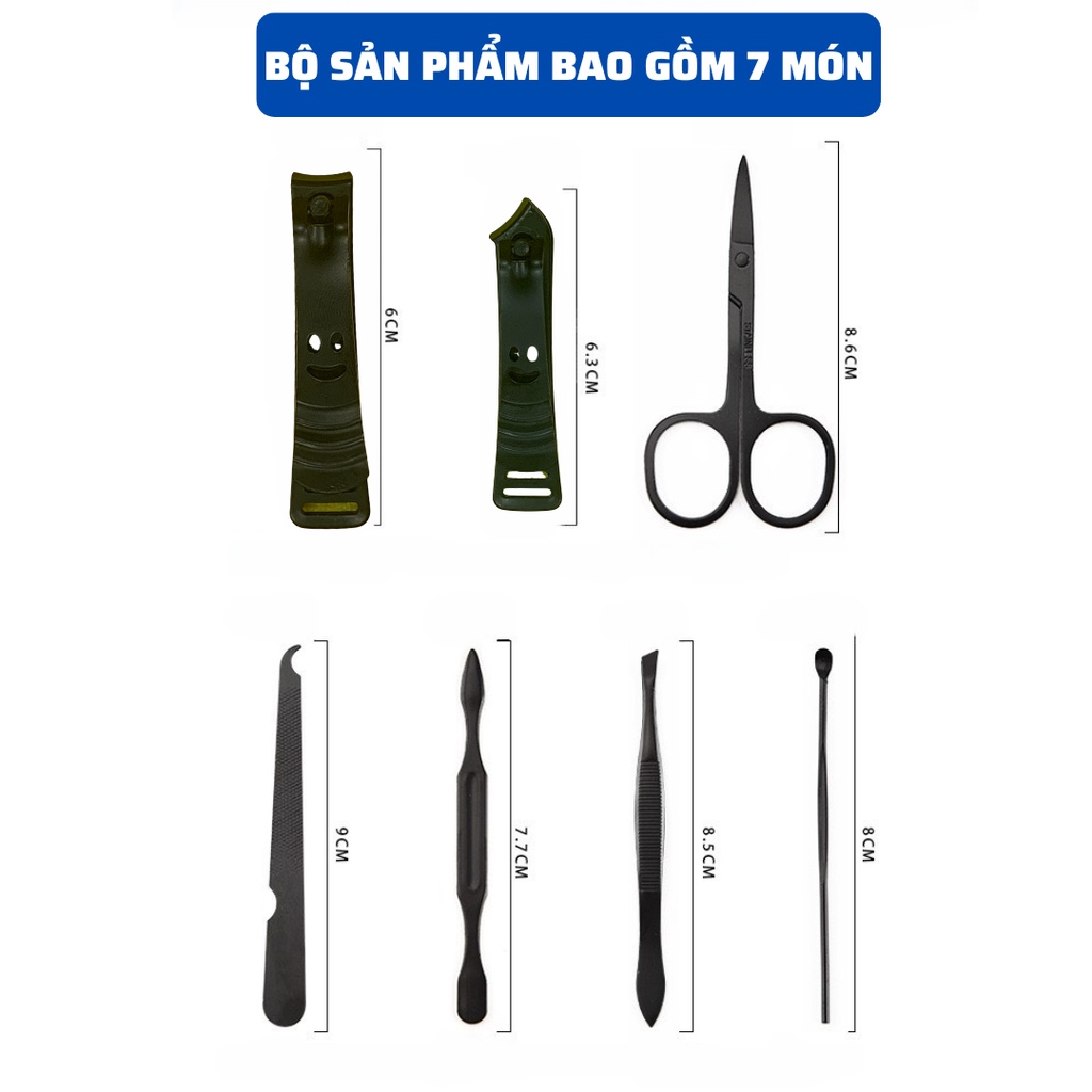 Bộ Dụng Cụ Cắt Móng Tay 7 Món Thép Không Gỉ  + Hộp Đựng Cao Cấp K103