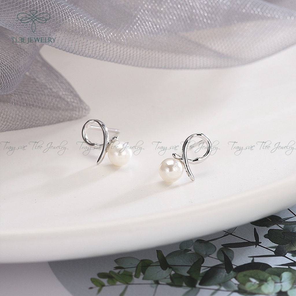 Khuyên tai bạc nữ TLEE Laura gắn trai nhân tạo cao cấp NCJ B0118