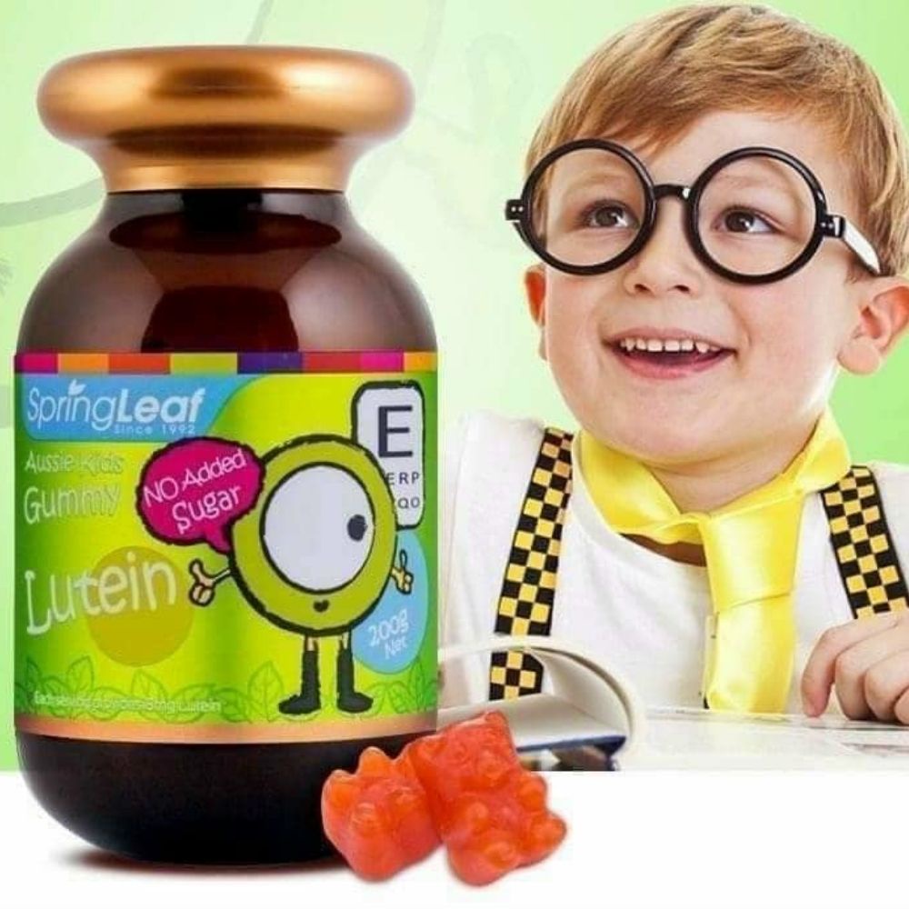 Viên kẹo Nhai Bổ Mắt Cho Bé Spring Leaf Aussie Lutein Kids Gummy của úc cho bé từ 2 tuổi - mẹ bean bon