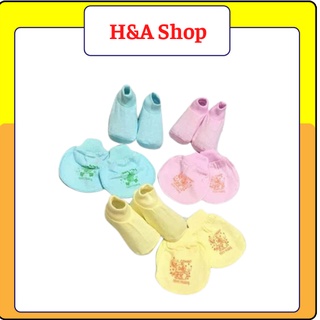Bao tay, chân cho trẻ sơ sinh Minh Hoàng chính hãng loại 1 (1 set gồm 1 bộ bao tay và 1 bộ bao chân)