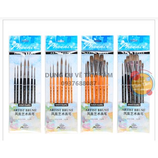 [ TÂM TÂM ]-Bộ cọ vẽ Phoenix 8805S-7 - Cọ lông sóc - (Cọ đầu nhọn)-