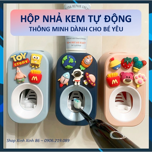 [HÀNG LOẠI 1] Hộp Nhả Kem Đánh Răng Tự Động Thông Minh Họa Tiết 3D Siêu Dễ Thương Cho Bé