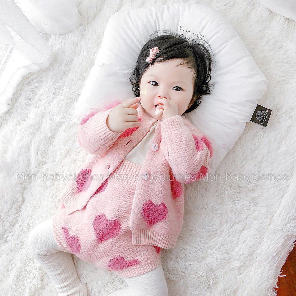 BỘ LEN LÔNG THỎ TRÁI TIM [hàng cao cấp