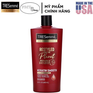 [USA] Dầu Gội TRESemme Keratin Smooth with Moroccan oil  650ml bảo vệ tóc nhuộm - Mỹ