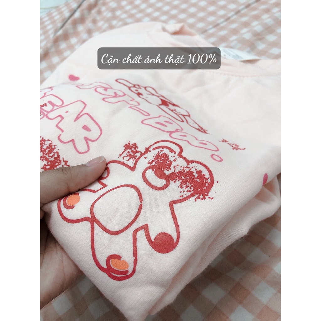 Áo Sweater Màu Hồng In Hoạt Hình Form Rộng Chất Nỉ Quảng Châu Xịn Ulzzang | BigBuy360 - bigbuy360.vn