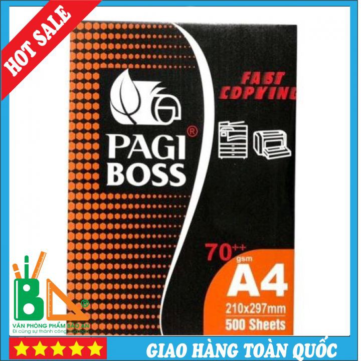 Giấy In Giấy Photo Pagi Boss A4 Vỏ CamDL 70++ g/m2,Độ trắng 95, 500 tờ/ram-Thích Hợp Với Tất Cả Các Loại Máy In