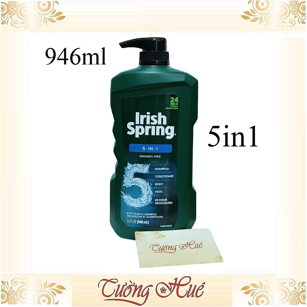 Gel tắm gội xả rửa mặt Irish Spring 5in1 24H Deodorizer Body & Shampoo - thumbnail