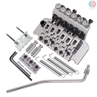 E&M 6 String Double Roll Tailpiece Saddle Tremolo Bridge System for Electric Guitar Replacement