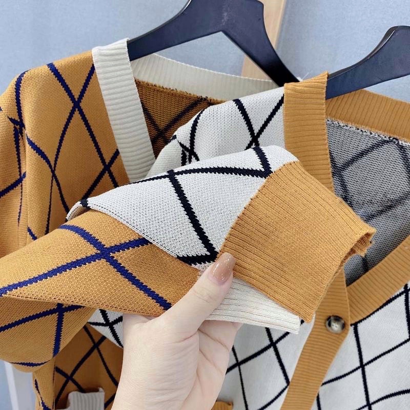 Áo Cadigan/khoác len trám khuy gài có túi tay dài hàng QC | BigBuy360 - bigbuy360.vn