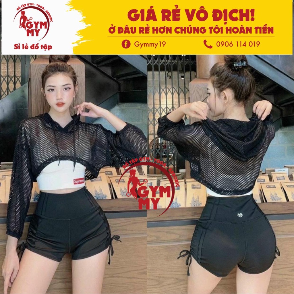 [Hàng xuất khẩu] Áo Croptop Lưới Tay Dài