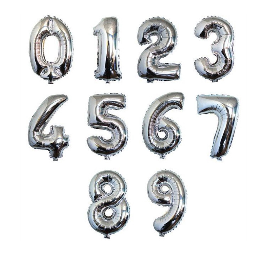 Bong bóng nhôm 16 " hình chữ số dùng trong trang trí tiệc sinh nhật