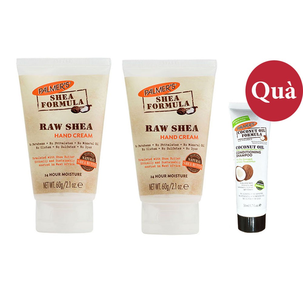 2 tuýp kem dưỡng da tay giữ ẩm Bơ hạt mỡ Palmer's Shea Formula 60g + tặng Dầu gội dừa Palmer's 50ml