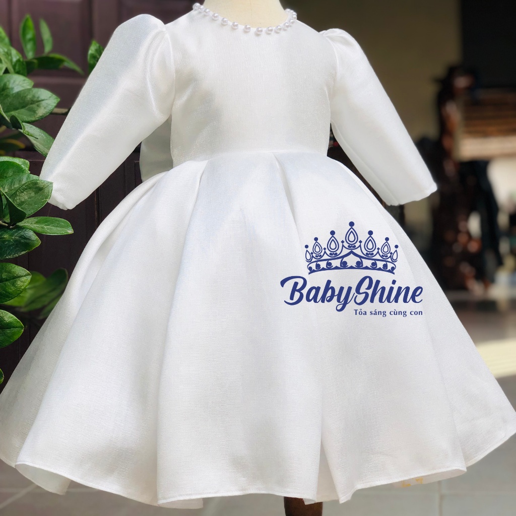 Đầm Công Chúa Cho Bé - Đầm Sinh Nhật Màu Trắng BabyShine - Baby04