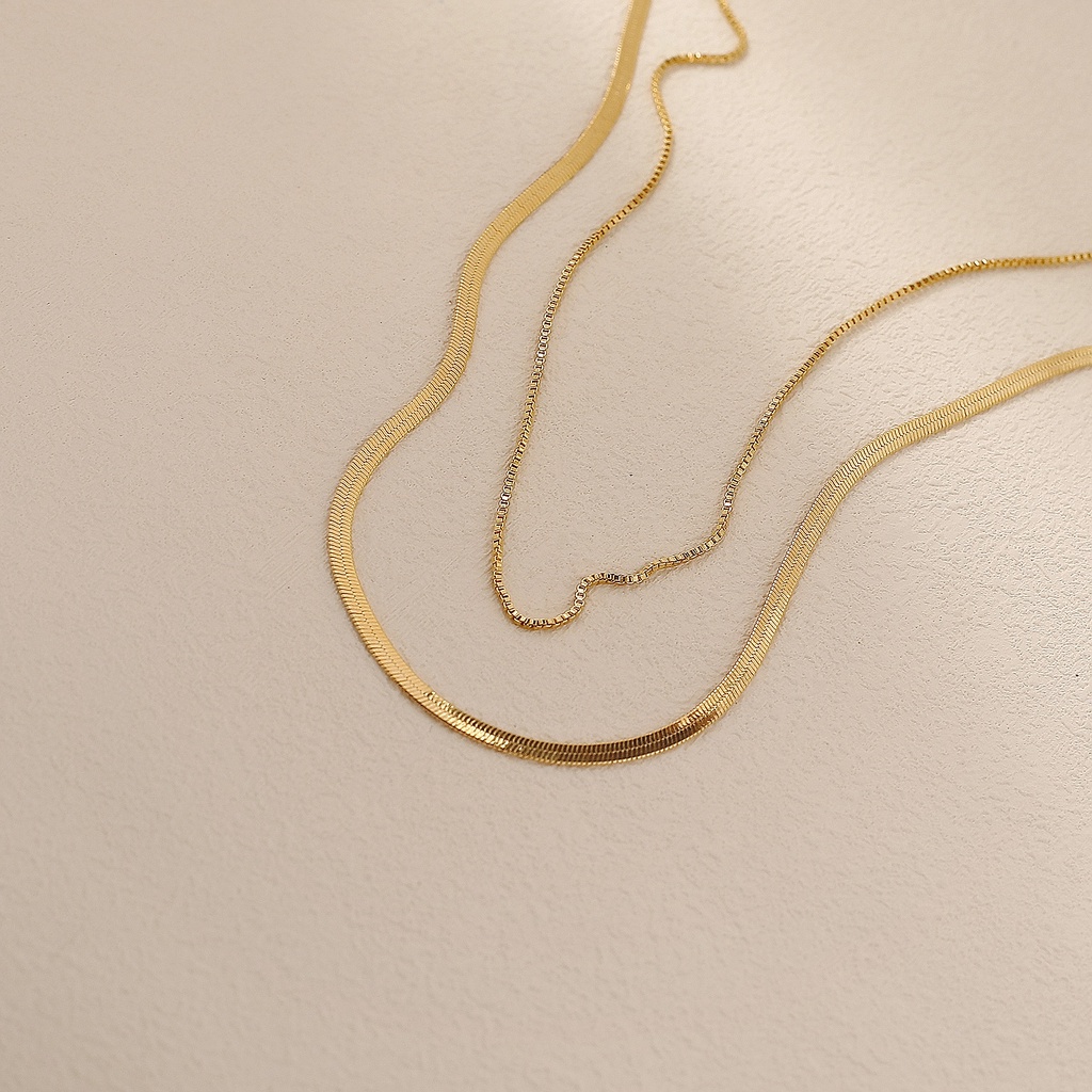 Vòng cổ Hai Lớp Hình Xương Rắn Sang Trọng