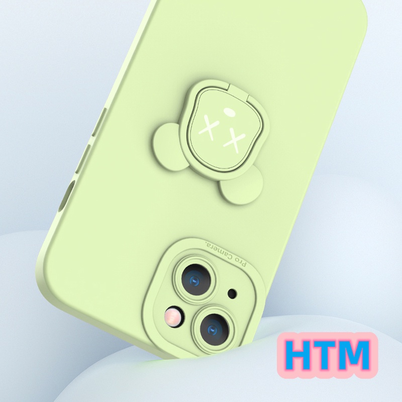 Ốp Điện Thoại Họa Tiết Hoạt Hình Chú Gấu Kèm Giá Đỡ Cho Iphone 13 Pro Max 12 11 X/XS XR XSMAX 7P/8P